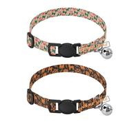 Personalized Collars for Small Dogs Quick Release Buckle Custom-Made Girl & Boy Dog Collars 2 Pack Fashion Red Green Rose Flower Butterfly Merry Christmas Deer Orange Brown