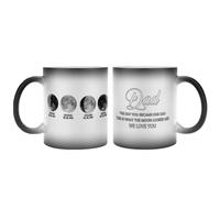 Personalized Color Changing Moon Phase Mug Custom Kid Birth Date Coffee Mug Fathers Day Lunar Phase Print Cup What The Moon Looked Like The Day You Became Our Dad Cup Gift for Dad Papa Birthday