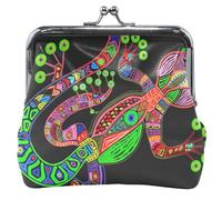 Personalized Colorful Lizard Black Women Cute Coin Purse Leather Kiss Lock Small Change Purse for Girls