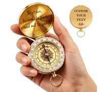 Personalized Compass, Portable Pocket Compass for Hiking & Survival, Waterproof Luminous Navigation Compass,The Choice for Men or Fathers (Brass Compass)