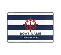 Personalized Compass Welcome Doormat with Name and Location, Custom Nautical Compass Floor Mat for Porch Insider,Bedroom,Living Room, Nautical Rug for Boats, Mat for Fishing Boat, Yacht, Ship