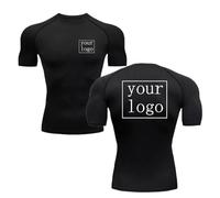 Personalized Compression T-Shirt Customize Your Design Logo Men Women Print Short Sleeve Quick Dry T-Shirt Jogging Gym Sports Fitness Workout Color1,S