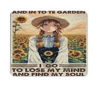 Personalized Computer Mouse Pads, Washable Mouse Mat, Gaming Office Home Non-Slip Rubber Base Mousepad for Women, Hippie Girl, Into The Garden I Go to Lose My Mind and Find My Soul 10x12 Inch