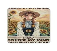 Personalized Computer Mouse Pads, Washable Mouse Mat, Gaming Office Home Non-Slip Rubber Base Mousepad for Women, Hippie Girl, Into The Garden I Go to Lose My Mind and Find My Soul 8x10 Inch