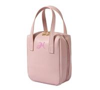 Personalized Cosmetic Bag with Small Monogram,Custom Makeup Bag,Personalized Gift for Her,Personalised Gift for Bridesmaid,Travel Makeup Bag, Pink, Modern
