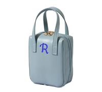 Personalized Cosmetic Bag with Small Monogram,Custom Makeup Bag,Personalized Gift for Her,Personalised Gift for Bridesmaid,Travel Makeup Bag, Blue, Modern