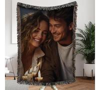 Personalized Cotton Throw Blanket,Personalized Photo Woven Cotton Throw,Woven Blanket with Custom Photo (150x200cm/59x79'')