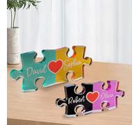 Personalized Couple Home Decor, Custom Puzzle Name Sign for Couples, Valentines Day Gifts for Her Him, Puzzle Love Heart Plaque, Personalized Love Keepsake, Gifts for Girlfriend Boyfriend Wife Hubby