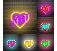 Personalized Couple Name LED Neon Sign, Custom Acrylic Couple Neon Sign for Wall Decor, Couple Night Light Valentine's Day Anniversary Birthday Wedding Party Gifts for Him Her Boyfrien Girlfriend