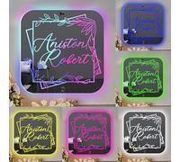 Personalized Couple Name Mirror LED Light Custom Light Up Name Sign for Wedding Bedroom Living Room Decor Mirror Coule LED Acrylic Mirror RGB Custom Name Mirror for Newlywed Friends Family