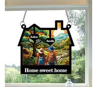 Personalized Couple Name Suncatcher for Camping Hiking Lover Together Wedding Birthday Christmas Window Hanging Sun Catcher Campers Hiking Lovers Suncatcher You and Me We Got This Suncatcher Ornament