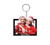 Personalized Couple Photo Cartoon Keychain for Boyfriend Girlfriend Husband Wife Custom Cartoon Portrait Acrylic Keychain Novelty Key Chains Couples Matching Key Ring for Anniversary Valentine's Day