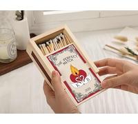 Personalized Couples Large Matchbox - Custom Wood Matchbox for Couples, Housewarming Gift, New House Gift, Wood Match Box Only