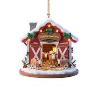 Personalized Cow Farm and Animal Hanging Keepsake Personalized Name Cow Farmhouse Family Xmas Ornament For Farm Owner Custom Animals Ornament Customized Animal Lover Xmas Ornaments For Tree