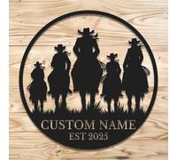 Personalized Cowboy Metal Sign, Custom Western Wall Art, Rustic Texas Decor, Rodeo Themed, Farmhouse Bar Sign for Men (Style-2)