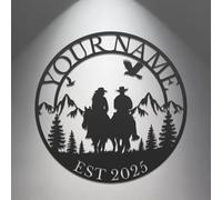 Personalized Cowboy Metal Wall Art - Custom Western Name Sign for Ranch & Saloon Decor - Unique Rodeo Gift for Cowboys & Cowgirls (Style-8)