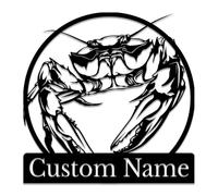 Personalized Crab Metal Wall Art - Custom Coastal Name Sign for Beach Houses & Restaurants - Nautical Crab Decor & Seafood Lover Gift (Style-1)