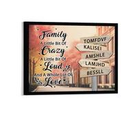 Personalized Crossroads Street Sign Family Names Vintage Street Sign Poster Canvas Custom Family A Little Bit Of Crazy Poster Canvas Family Road Sign Family Wall Decor Gifts,Style 1