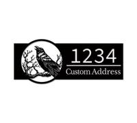 Personalized Crow Address Signage, Custom Raven House Number, Gothic Yard Art, Outdoor Wall Display, Nature Themed Decor,Outdoor Decor (Style-1)
