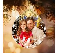 Personalized Crystal Christmas Ornament 2025 - Custom Family Ornament with Your Own Photo, First Christmas Married Ornament, Tree Decoration for Wedding, Baby Shower, Birthday (style 2)