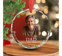 Personalized Crystal Glass Cardinal Memorial Ornament, My Mind Still Talks to You Photo Tribute Sympathy Gift for Loss of Loved One Christmas Decoration