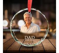 Personalized Crystal Glass Memorial Ornament, My Mind Still Talks to You Cardinal Photo Tribute Keepsake for Loss of Loved One Christmas Tree Decor