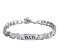 Personalized Cuban Chain Bracelet, Custom Text & 2 Names Engraved Gift for Men, Engraved Name Bracelet from Dad, Adjustable Stainless Steel bracelet for Men, Personalized Gifts from Daughter Son