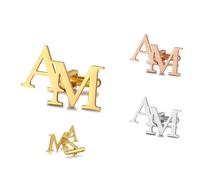 Personalized Cufflinks for Men, 1 Pair Stainless Steel Father Cufflinks with Personalized Initials, Father's Day Valentine's Day Birthday Gift for Husband and Grandpa
