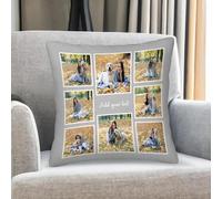 Personalized Cushion Cover with Photos & Name Text, Custom Throw Pillow Case for Christmas, Birthday, for Couples, Family, Friends