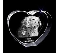Personalized Custom 3D Photo Engraved Crystal Pet Gift (Small Heart)