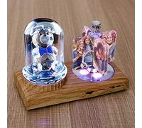 Personalized Custom 3D Photo Engraved Inside The Crystal Night Light Family Baby Father's Day Gift Bear Bluetooth Music Dock 7in×6.2in