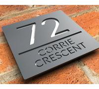 Personalized Custom Acrylic Modern House Numbers Sign Door Address Street 3D Letter Number Plaques Outdoor Name Home Decor Plate 20 * 20cm (Grey White)