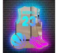 Personalized Custom Basketball Jersey Led Mirror Light, Neon Sign Wall Decor, Birthday Gift For Kids Room Deco