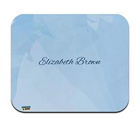 Personalized Custom Blue Watercolor Background 1 Line of Text Low Profile Thin Mouse Pad Mousepad