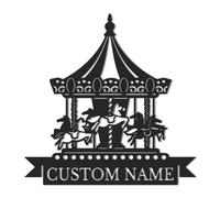 Personalized custom carousel metal wall decoration,Carousel Horse metal wall art, Magical Home Wall Sculpture, Funny Carousel Metal Wall Art, Carousel birthday gift, Carousel Lover gift (Style-1)