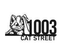 Personalized Custom Cat Address Sign, Personalized Metal House Number Plaque, Pet Yard Decor, Family Name Street Name Sign, Front Door Decoration, Cat Themed Mailbox Accessory (Style-1)