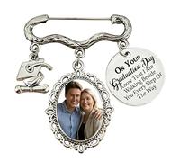 Personalized Custom Charm Pin with Picture Text， 2026 Graduation Memorial Cap Accessory for Graduates，Keepsake Gift For Family, friends, and loved ones，With Heartwarming Quote (B-elliptical shape)