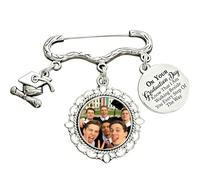 Personalized Custom Charm Pin with Picture Text， 2026 Graduation Memorial Cap Accessory for Graduates，Keepsake Gift For Family, friends, and loved ones，With Heartwarming Quote (A - Circular)