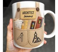 Personalized Custom Coffee Mug for Architects and Designers, Celebrate Your Creativity, Custom Name Architects Tool Coffee Cup, 11oz Ceramic Drinking Mug, Personalized Gifts