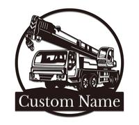 Personalized Custom Crane Car Metal Wall Decor, Crane Car Name Sign, Personalized Crane Driver Name Sign Room Decor, Crane Metal Wall Decor, Crane Car Home Decor, Crane Driver Gifts (Crane A)