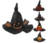 Personalized Custom Embroidered Name Adjustable Halloween Pet Hat, Witch Wizard Costume Accessory For Cats Dogs Small Medium Pets, Fun Festival Party Gift (C)