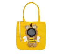Personalized Custom Embroidery Pet Outing Shoulder Bag Cartoon Cat/Dog Bag Supplies Cat Teddy Bichon British Shorthair Corgi Backpack Bag Small Dog Stylish,Reusable Shoulder Bags (Yellow, M)