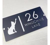 Personalized Custom House Number Sign, Modern Acrylic Address Plaque,Custom Laser Cut House Number Sign (Black White,29x15cm)