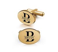 Personalized Custom Initial Cufflinks - Mens Cufflinks in Silver, Rose-Gold & Gold - Wedding, Business, Party & Tuxedo Gift for Dad, Husband, Boyfriend - Christmas & Valentine