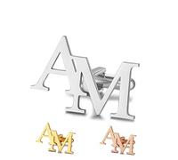 Personalized Custom Initial Cufflinks - Mens Cufflinks in Silver, Rose-Gold & Gold - Wedding, Business, Party & Tuxedo Gift for Dad, Husband, Boyfriend - Christmas & Valentine