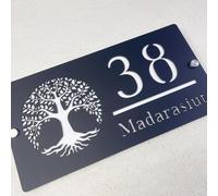 Personalized Custom Laser Cut Acrylic Modern House Number Sign, Customized House Number Sign Door Plate Home Decoration (Black White,40x25cm)