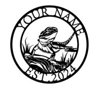 Personalized Custom Lizard Metal Wall Art, Custom Iguana Lizard Metal Wall Art, Custom Lizard Metal Wall Art, Personalized Lizard Name Sign Home Decor, Jungle Lizard Animal Lover Gift (Lizard C)