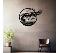 Personalized Custom Lobster Metal Wall Decor, Personalized Lobster Name Signs, Marine Life Home Decor, Lobster Lover Gifts, Animal Decorations, Unique Gift (Lobster D)