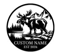 Personalized Custom Moose Metal Wall Decoration, Personalized Moose Decor, Personalized Moose Metal Sign, Custom Moose Metal Wall Art, Garden Moose Name Decor Sign, Moose Yard Decor (Moose F)