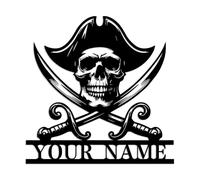 Personalized Custom Name Pirate Metal Wall Decor,Custom Pirate Metal Wall Art,Personalized Pirate Ship Name Sign Home Decor,Piracy Birthday Gift,Personalized Nautical Decor, Pirate Themed Wall Decor